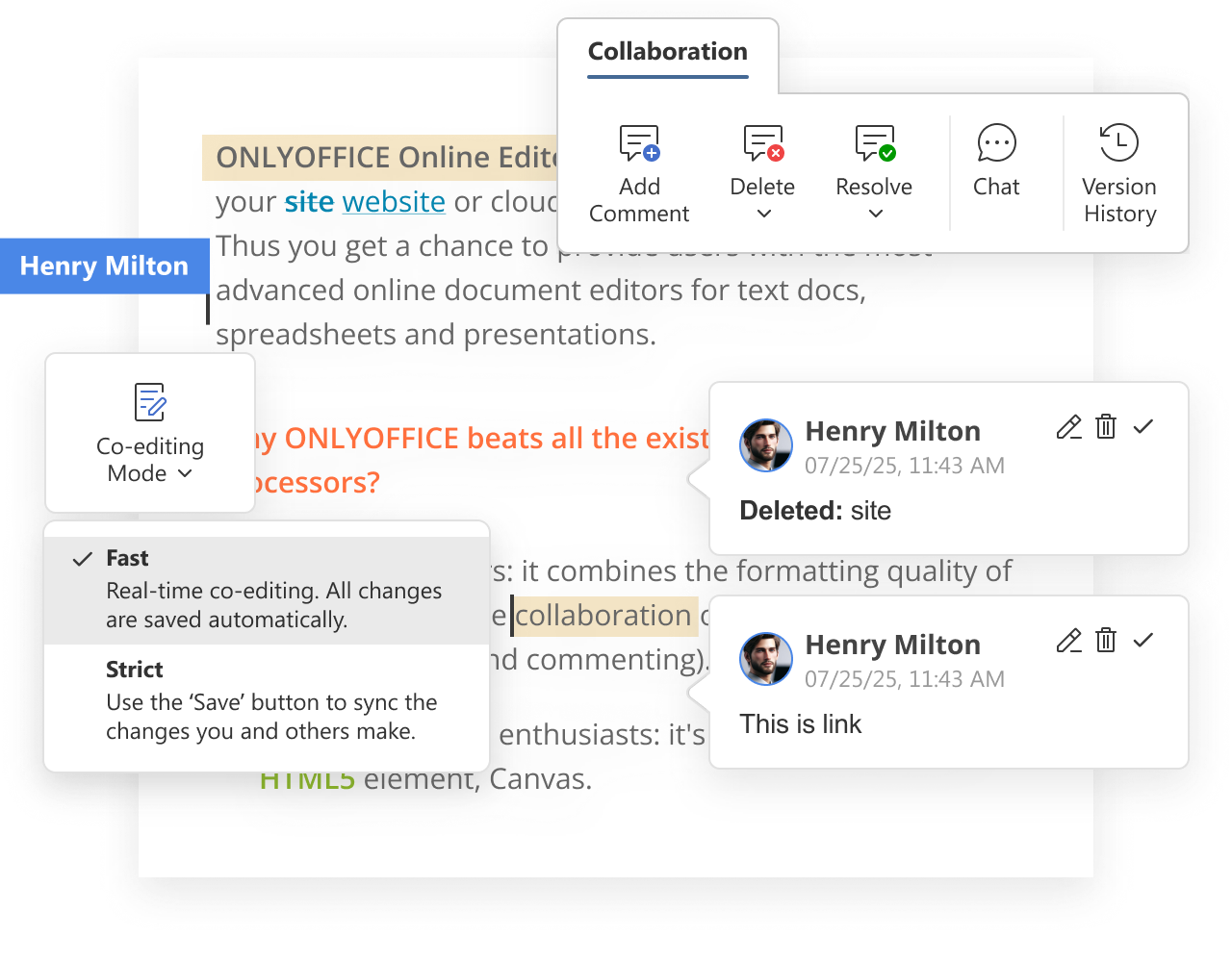ONLYOFFICE cộng tác nhóm chỉnh sửa tài liệu thời gian thực